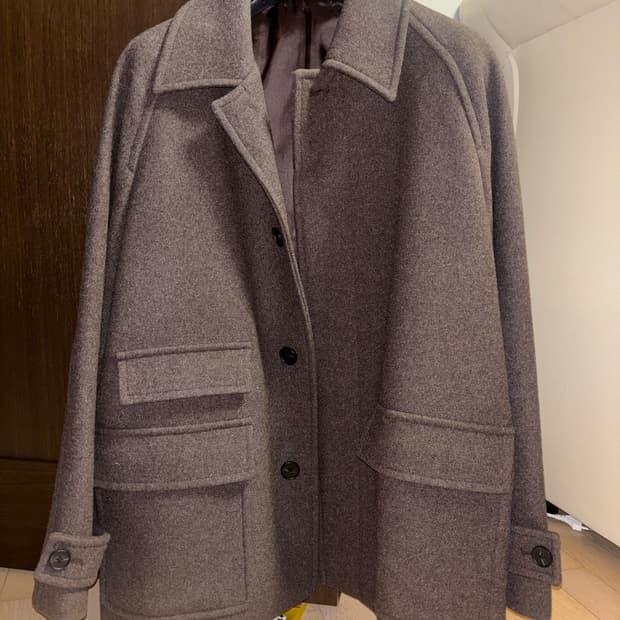 (무신사 스탠다드)울블렌드 오버사이즈 하프발마칸코트 [헤더 브라운] L