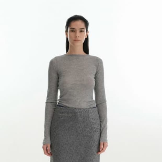 리포스 soft round t-shirts lightgrey (1회착용)