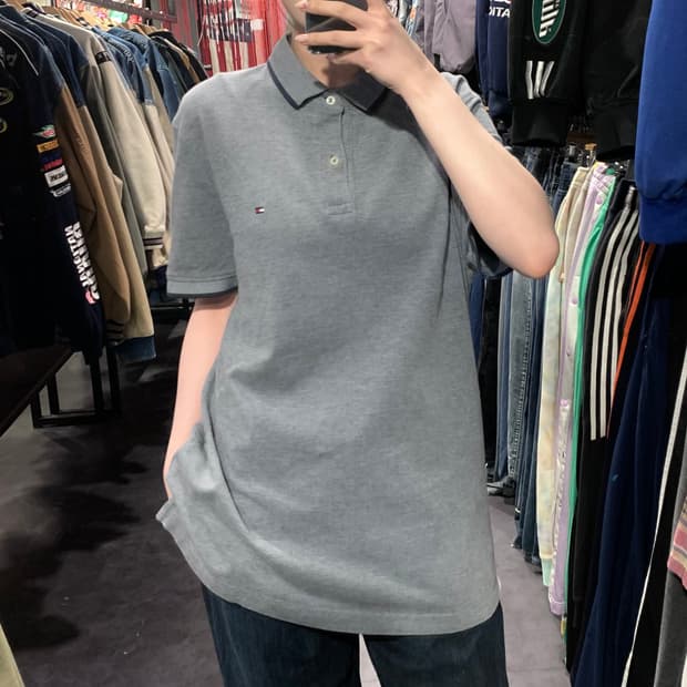 [IM] 타미힐피거 반팔 피케 셔츠 그레이