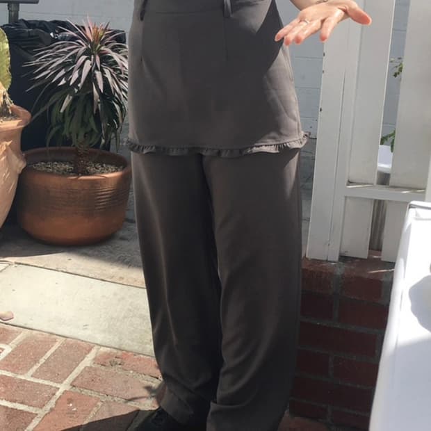 바이무드 오브 스커트 슬랙스 / 차콜브라운 M