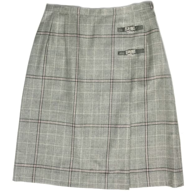 Courreges 체크 미디 스커트 