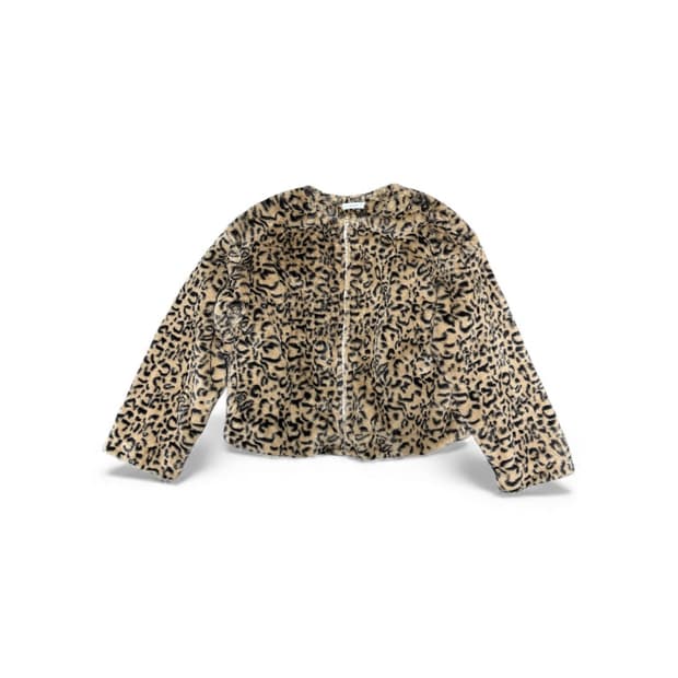 빈티지 펑크 호피 퍼자켓