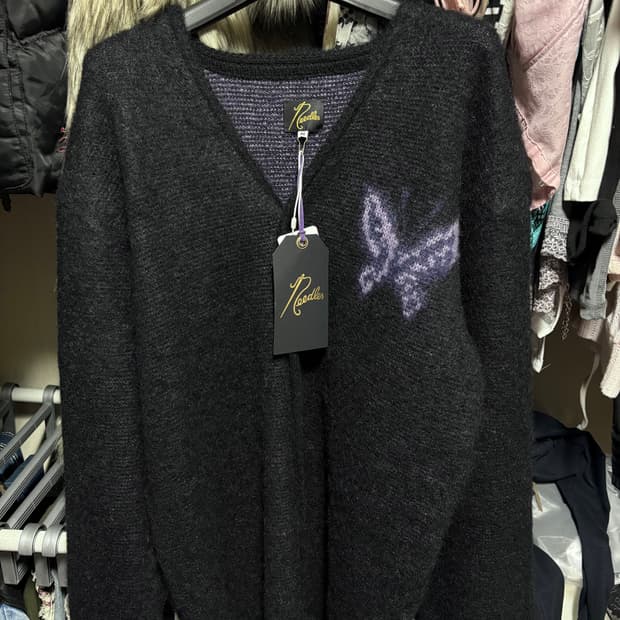 니들스 모헤어 가디건