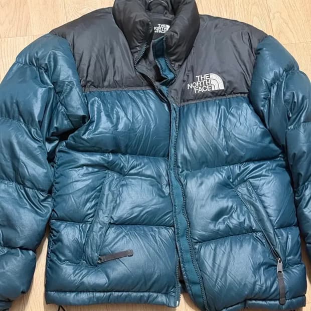 노스페이스 700 눕시 패딩 청록/그레이