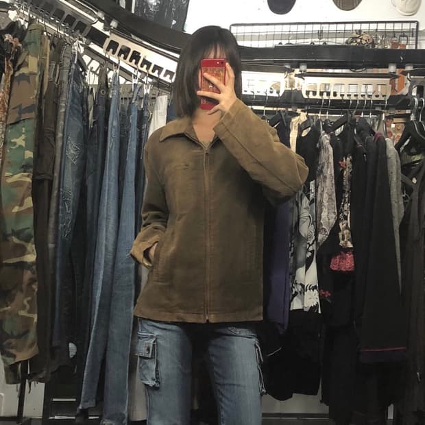 CHAPS 브라운 스웨이드 자켓