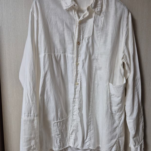 (정품) 캐피탈 패치워크 린넨 셔츠 남방 화이트 3 ( XL)