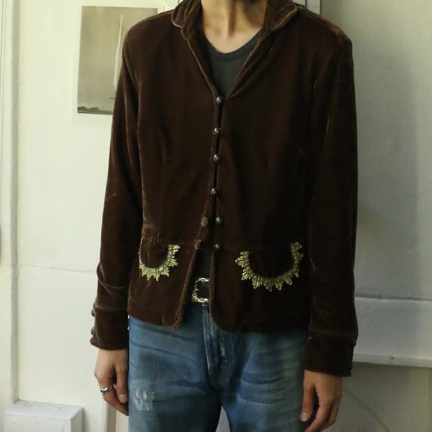 빈티지 브라운 벨벳 블레이저 자켓