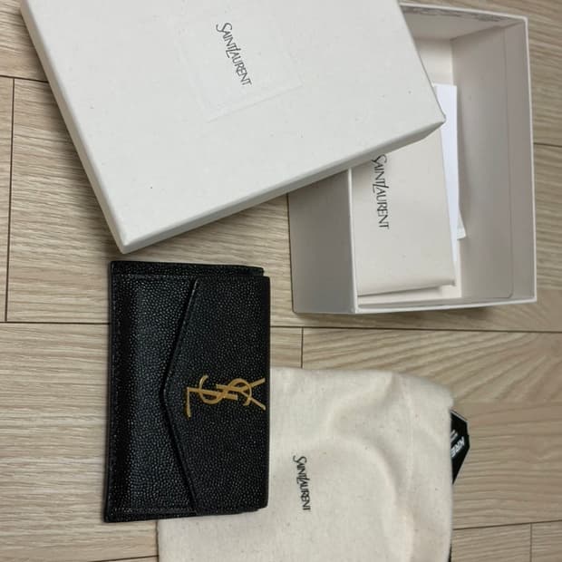 생로랑 카드 지갑 블랙