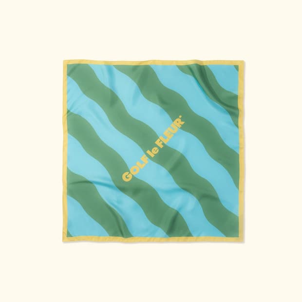 WAVY STRIPE SILK SCARF GREEN