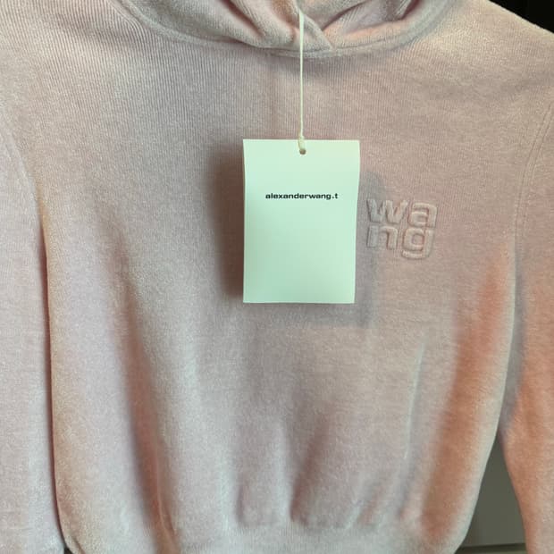 알렉산더왕 핑크 크롭 후디 (택있는 새상품)