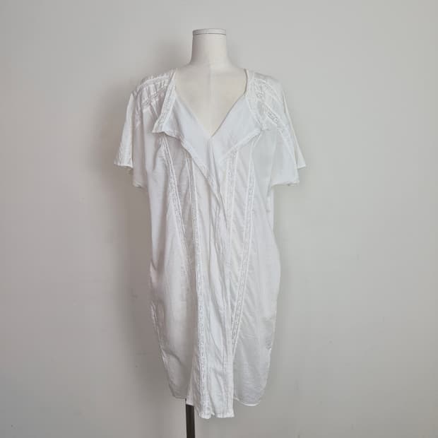 화이트 레이스 내추럴 레이어드 원피스