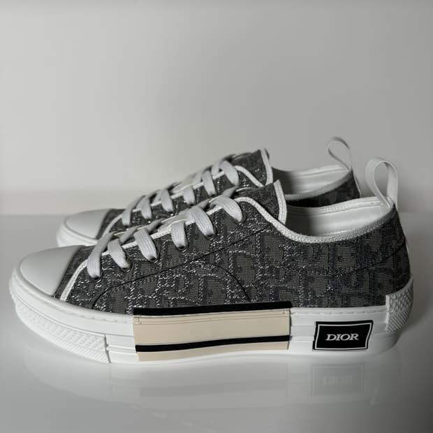 디올 B23 로우 스니커즈 루테늄 오블리크