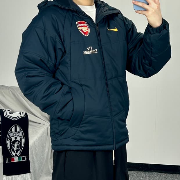 나이키 아스날 네이비 누빔 점퍼 S 