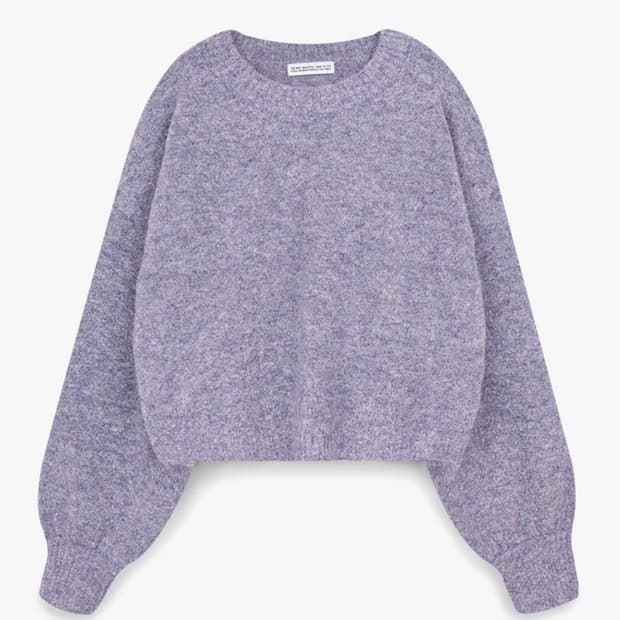 플레이스 스튜디오 소프트 울 오버핏 풀오버 라운드 니트 퍼플 판매