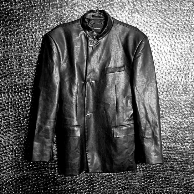 Still water 차이나카라 오버핏 레더자켓