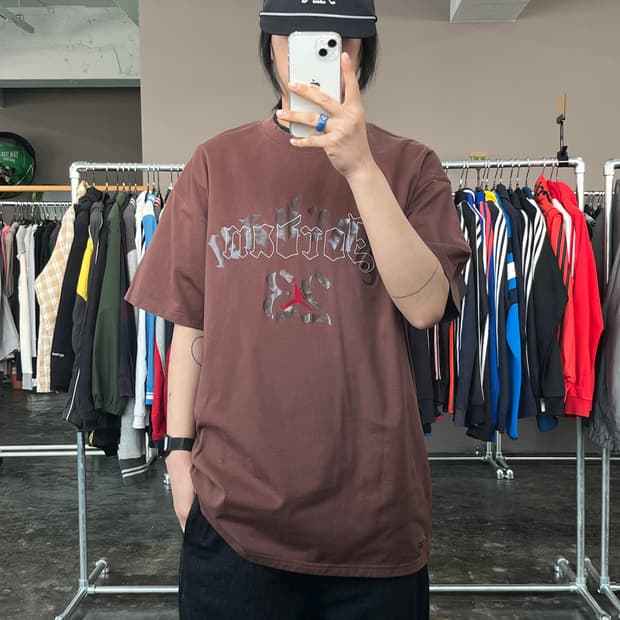 조던 프린팅 자수 반팔 티셔츠