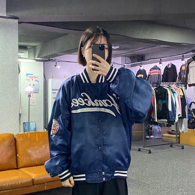 마제스틱 양키스 네이비 바시티 자켓 B4690