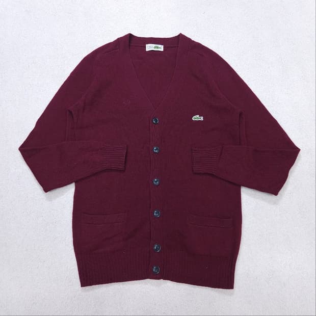 라코스테 울 가디건 S 버건디