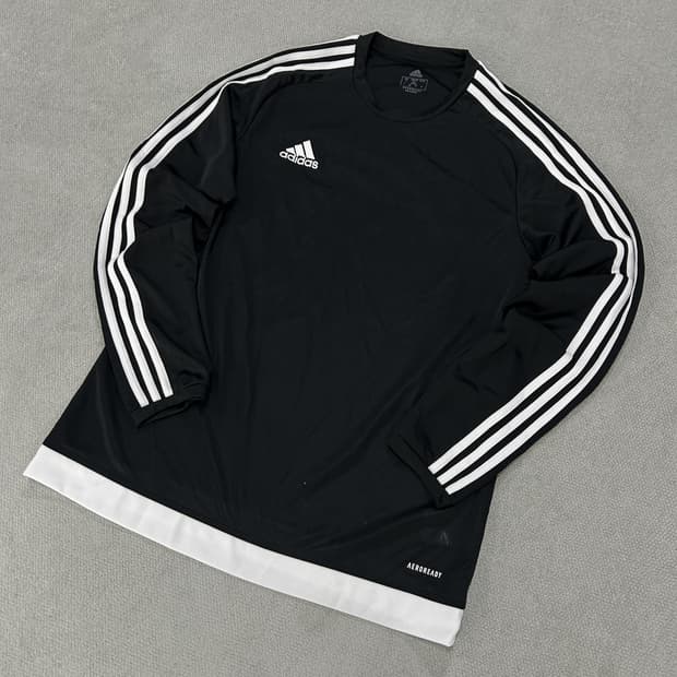 아디다스 삼선 트레이닝 긴팔 티셔츠 블랙 실측 m