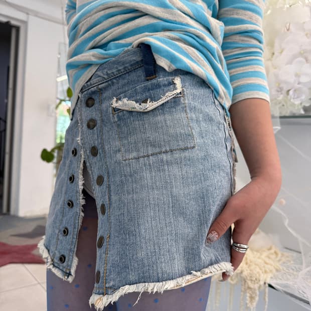 denim wrap skirt