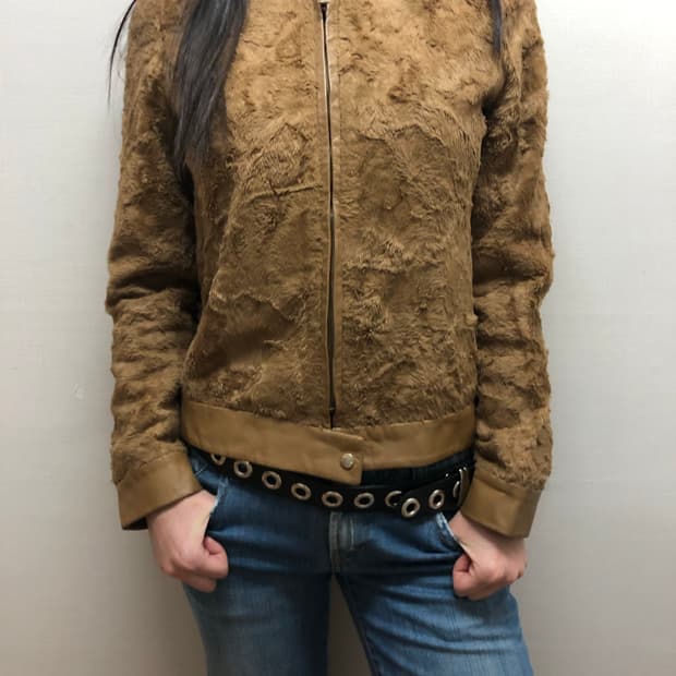 빈티지 브라운 양가죽 자켓