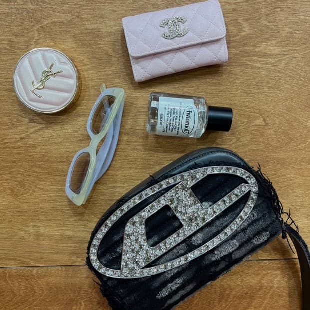 디젤 1DR 데님 레더 블랙 숄더백