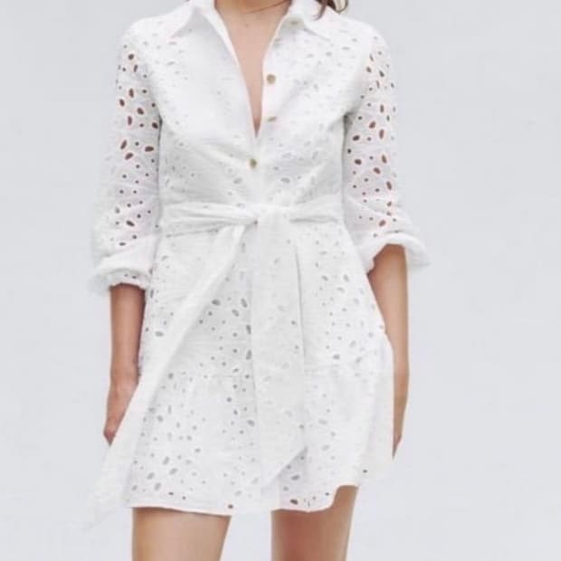 자라 zara 자수 펀칭 미니 원피스 s