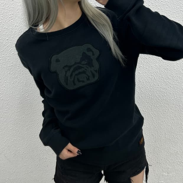 폴로 랄프로렌 불독패치 블랙 맨투맨 S