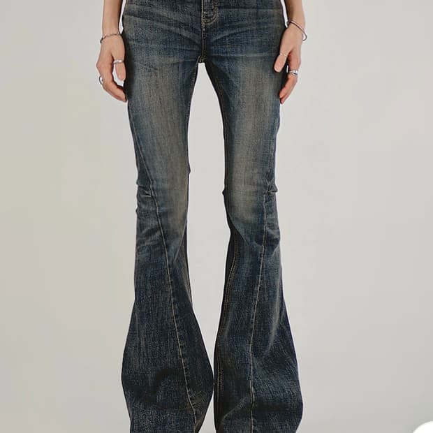 OOTJ 부츠컷 로우 - 미드라이즈 데님