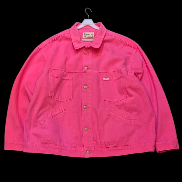 FREE(착샷잇음) 핫핑크 오버핏 면 트러커자켓 