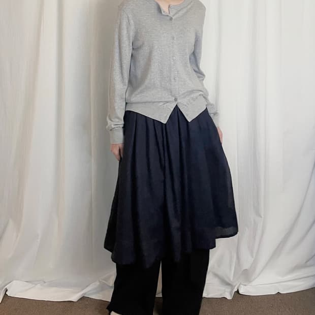 Flare Long Skirt - Dark Navy