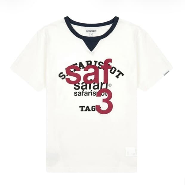 사파리스팟 반팔 루 베이스 스쿨 클럽 티 화이트