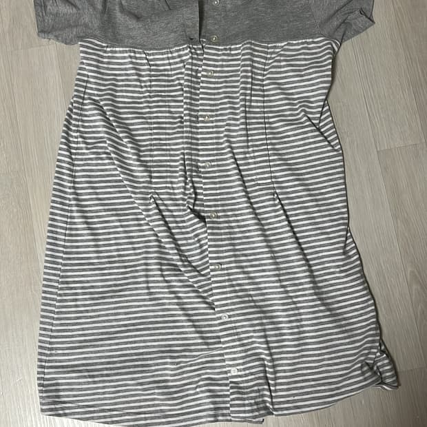 스트라이프 반팔 원피스