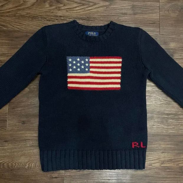 폴로 랄프로렌 성조기 니트 네이비