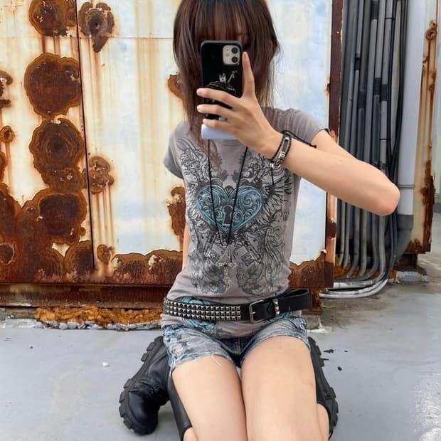 🎸그레이 프린팅 티셔츠🎸