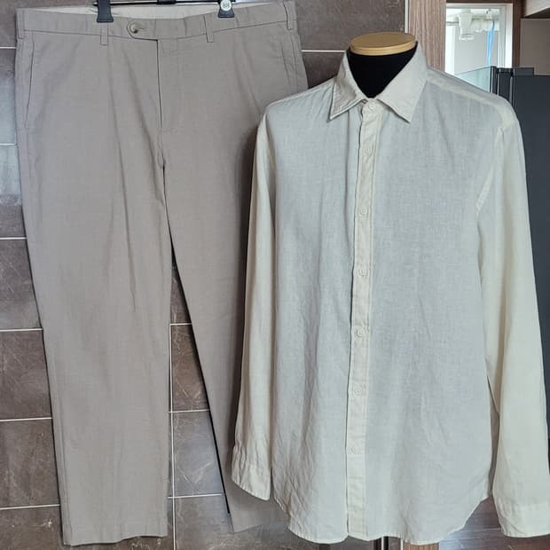 👔남성105사이즈👔지오지아 셔츠  마혼방(55%)