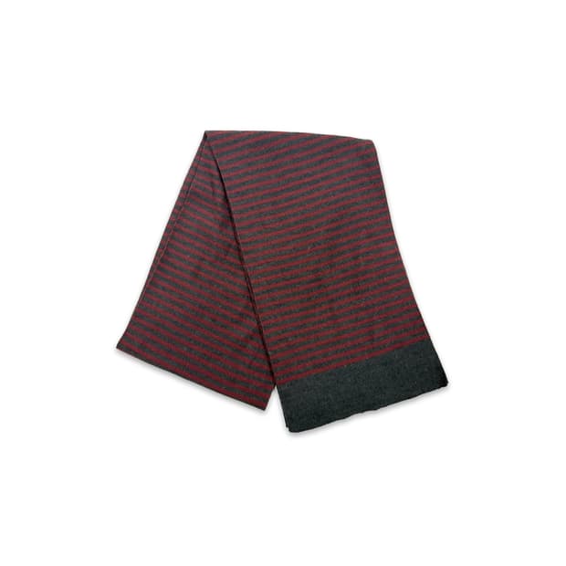 빈티지 그레이 레드 스트라이프 머플러