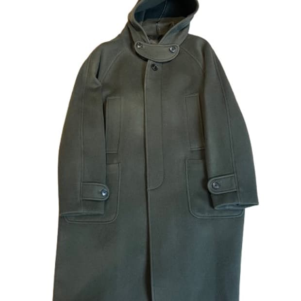 일꼬르소 히든 버튼 후드 코트 올리브