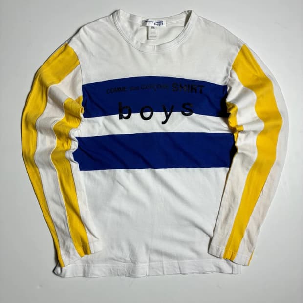 꼼데가르송셔츠 19SS 보이즈 배색 롱 슬리브 R2007
