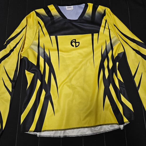 개대장 노매뉴얼 모터사이클 져지 옐로우 M 블록코어 메쉬져지 롱슬리브