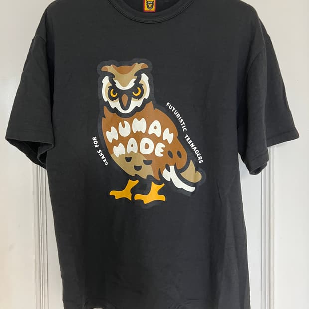 [xxxl]휴먼메이드 부엉이 반팔 티셔츠 블랙 3xl