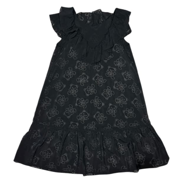 히스테릭 글래머 아카이브 퍽베어 패턴 이중 원단 원피스