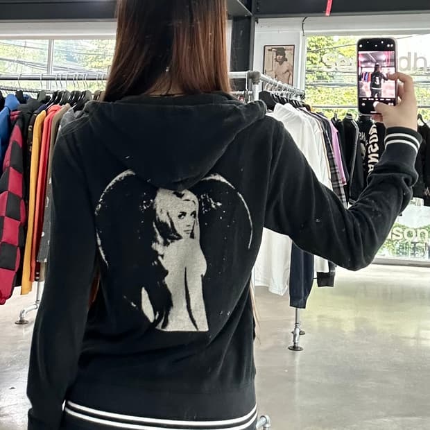 히스테릭글래머 히스걸빅로고 후드집업