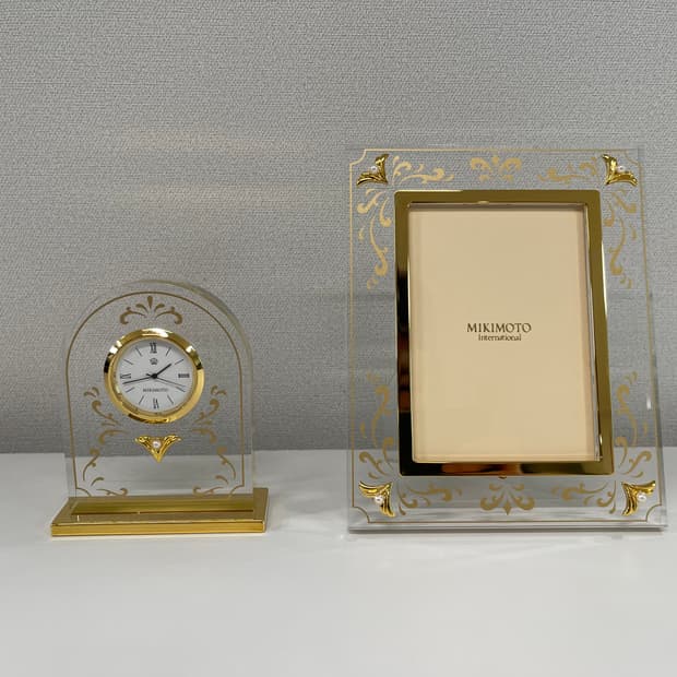 미키모토 펄 진주 탁상시계 포토 프레임 액자 세트 A MIKIMOTO