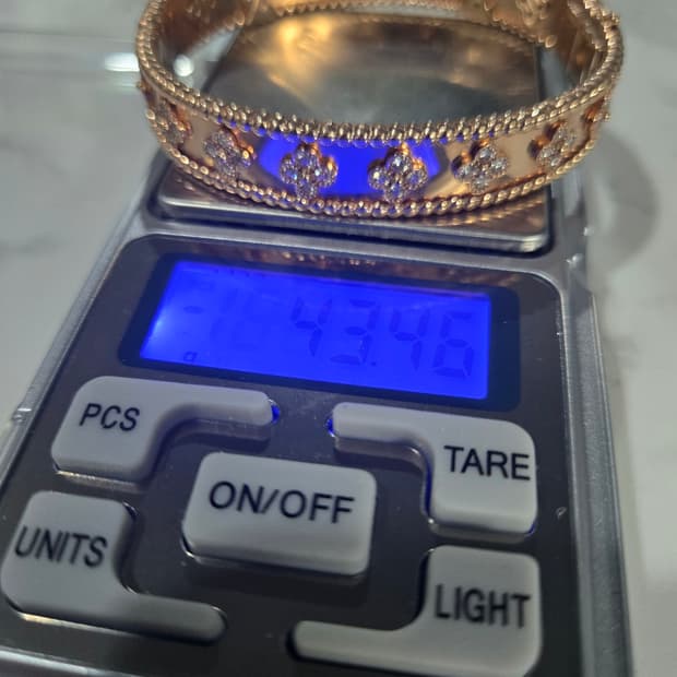14k 로즈골드 큐빅 뱅글 팔찌