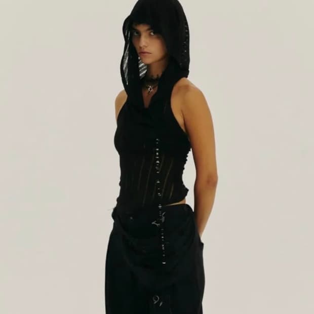 혜인서 hooded halter top black 1