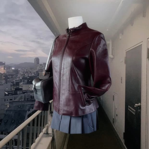 램스킨 와인 레더자켓