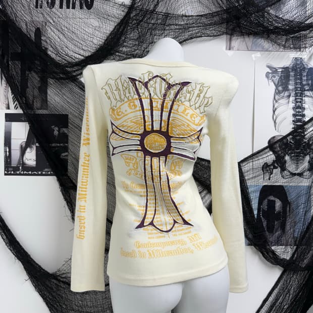 00s punk cross detailed longsleeve knit