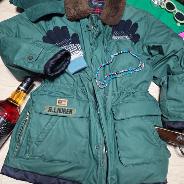 80s POLO RALPH LAUREN 램스 퍼 덕다운 파카 패딩