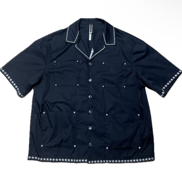 웨스켄 WESKEN Star embroidery shirt (BLACK)